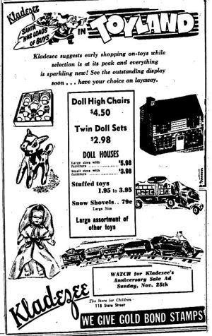 Wisconsin State Journal toy ads: 1950s